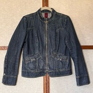 i. e. relaxed Zip Front Tailored Jean Jacket Blazer - Size Medium